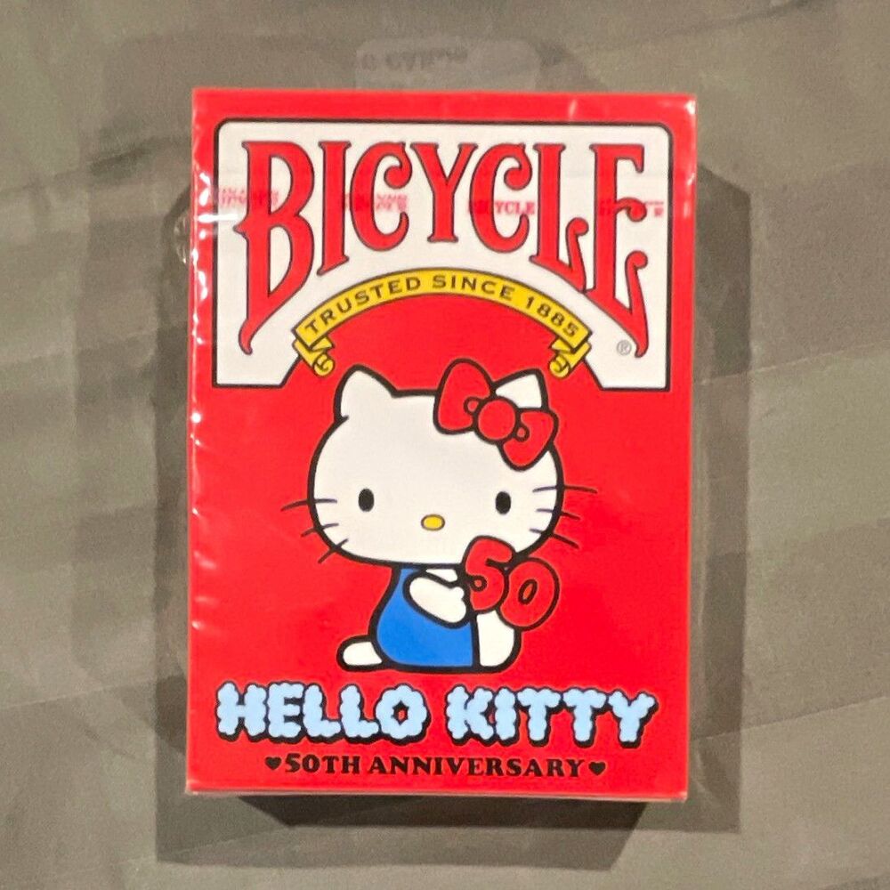 Bicycle Hello Kitty 50th Anniversary 2024 Poker Size Playing Card Deck